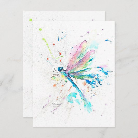 Niedliche Libelle | Geschenk zu Weihnachten  Einladung (Vorne/Hinten)