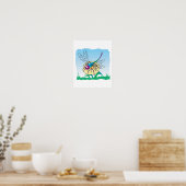 niedliche Libelle in der Blume Poster (Küche)