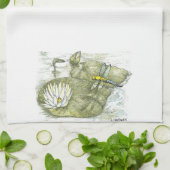 Niedliche Libelle & Lilly Pad Kitchenette Geschirrtuch (Gefaltet)
