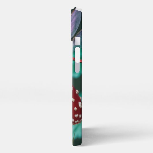 Niedliche Libellen auf einem Pilz - iPhone Hülle (Linke Seite)