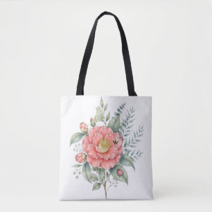 Niedliche Libellen-Hibiskus-Aquarell-Garten Tasche