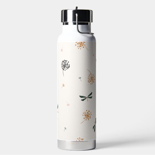 Niedliche Libellen und Blume Trinkflasche (Links)