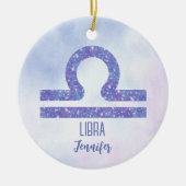 Niedliche Libra Astrologie Signieren Personalisier Keramik Ornament (Vorne)