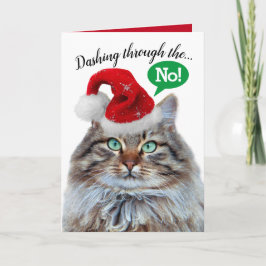 Niedliche Lichtstimmung durch die Schneekatze Feiertagskarte