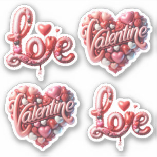Niedliche Liebe 3d Rote Herzen Valentinstag Sticke Aufkleber