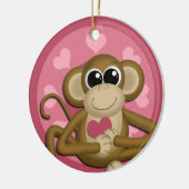 Niedliche Liebe-Affe-Rosa-Keramikverzierung Keramik Ornament (Links)