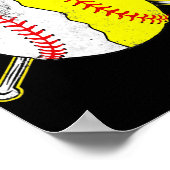 Niedliche Liebe Baseball Softball Herz Baseball Ma Poster (Ecke)