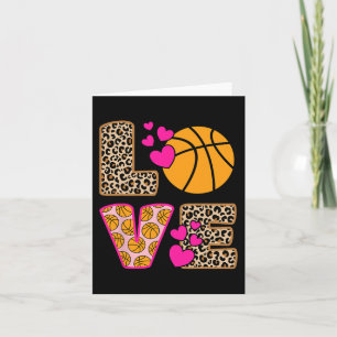 Niedliche Liebe Basketball Leopard Print Women Gir Karte