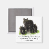 Niedliche Liebe Bears alles Zitat 1Korinther 13 Magnet (Vorderseite/Rückseite)