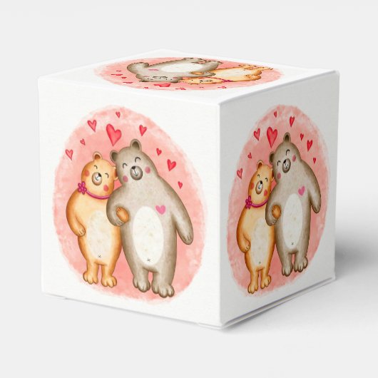 Niedliche Liebe Bears Cube Geschenkschachtel (Rückseite)