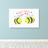 Niedliche Liebe "Bee Mine" Valentinstag Geschenkid Leinwanddruck (Insitu (Holzboden))