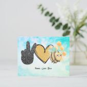 Niedliche Liebe Bienen Postkarte (Stehend Vorderseite)