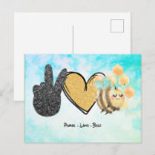 Niedliche Liebe Bienen Postkarte (Vorne/Hinten)