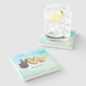 Niedliche Liebe Bienen Steinuntersetzer (Seitenansicht)