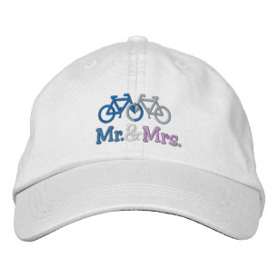 Niedliche Liebe Blue and Pink Bike Bestickte Kappe