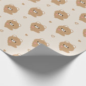 Niedliche Liebe Braunbär Geschenkpapier (Ecke)