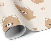Niedliche Liebe Braunbär Geschenkpapier (Rolleneckpunkt)