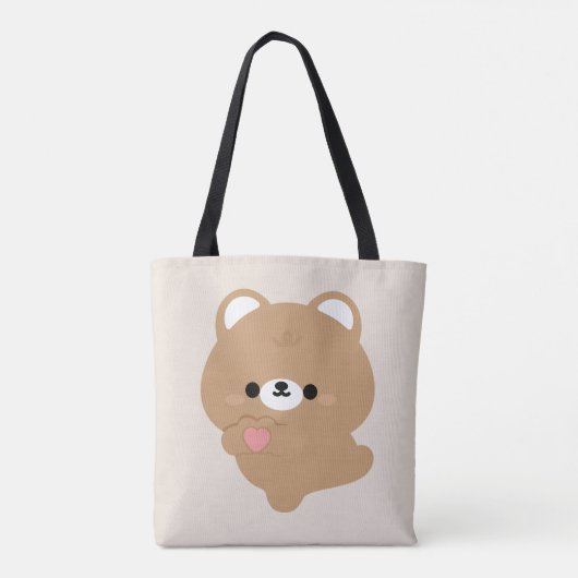 Niedliche Liebe Braunbär Tasche (Rückseite)