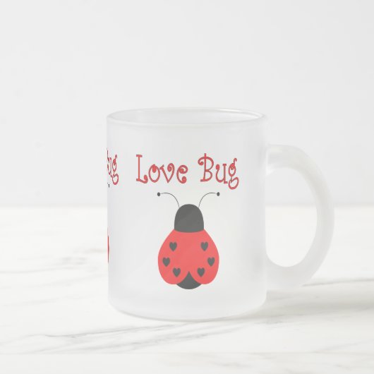 Niedliche Liebe Bug Heart Ladybug Tasse (Rechts)
