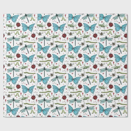 Niedliche Liebe Bug Insekten für Bug Liebhaber Geschenkpapier (Flach)