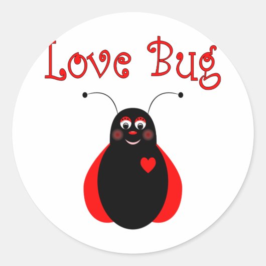 Niedliche Liebe Bug Ladybug Aufkleber (Vorderseite)