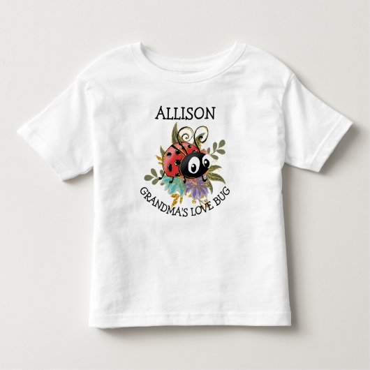 Niedliche Liebe Bug Ladybug Blumenname Kleinkind T-shirt (Vorderseite)