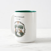 Niedliche Liebe Bunnies | Gewohnter Hochzeitstag Zweifarbige Tasse (Vorderseite Links)