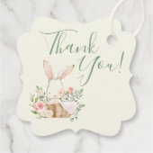 Niedliche Liebe Bunny Baby Dusche Vielen Dank Geschenkanhänger (Rückseite)