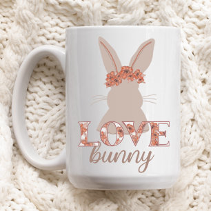 Niedliche Liebe Bunny Floral Ostern Zweifarbige Tasse