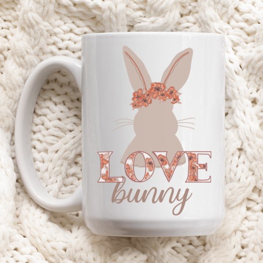 Niedliche Liebe Bunny Floral Ostern Zweifarbige Tasse