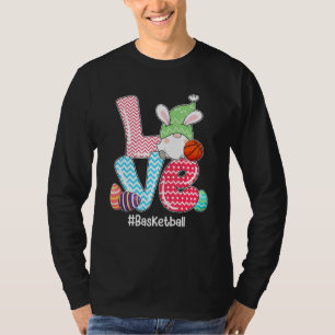 Niedliche Liebe Bunny Gnome Basketball Eier Jagen T-Shirt