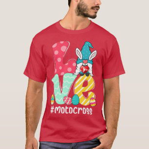 Niedliche Liebe Bunny Gnome Motocross Eier Jagd Es T-Shirt