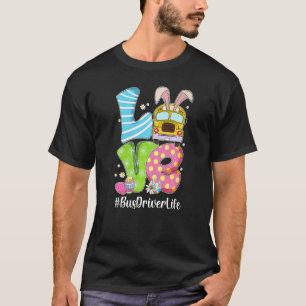 Niedliche Liebe Bunny School Busfahrer Leben glück T-Shirt