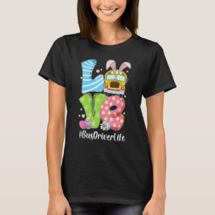 Niedliche Liebe Bunny School Busfahrer Leben glück T-Shirt