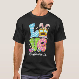 Niedliche Liebe Bunny School Busfahrer Leben glück T-Shirt