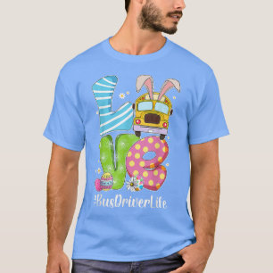Niedliche Liebe Bunny School Busfahrer Leben glück T-Shirt