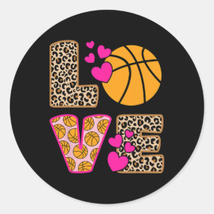 Niedliche Liebe Bysketbyll Leopard Print Women Gir Runder Aufkleber