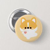 Niedliche Liebe Corgi Button (Vorne & Hinten)