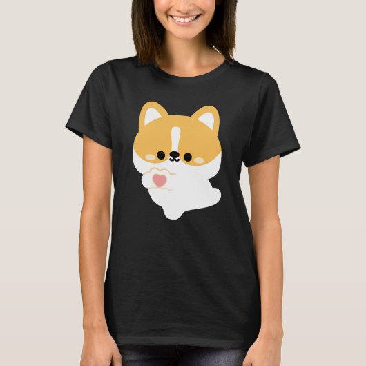 Niedliche Liebe Corgi T-Shirt (Vorderseite)