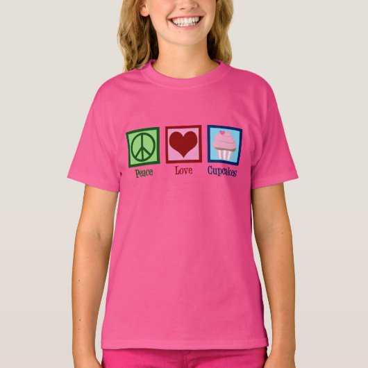 Niedliche Liebe Cupcakes Pink Kinder T-Shirt (Vorderseite)