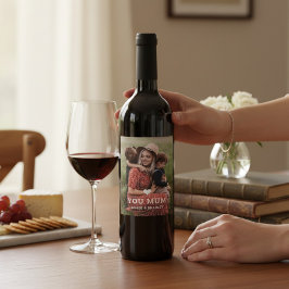 Niedliche Liebe des Herzens Ihr MuttertagsFoto Weinetikett