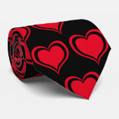 Niedliche Liebe des Red Black Heart Valentinstag Krawatte (Gerollt)