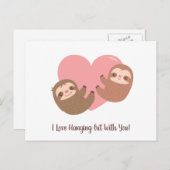 Niedliche Liebe des Sloth Couple I mit dir Postkarte (Vorne/Hinten)