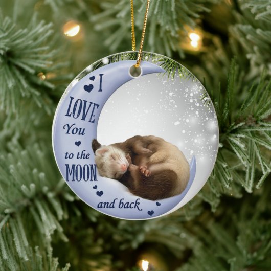 Niedliche Liebe des Sperlingsschwanges zum Rückent Keramik Ornament (Baum)