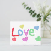 Niedliche Liebe Design mit Herz Postkarte (Stehend Vorderseite)
