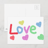 Niedliche Liebe Design mit Herz Postkarte (Vorne/Hinten)