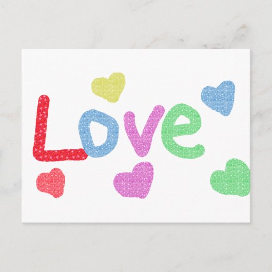 Niedliche Liebe Design mit Herz Postkarte (Vorderseite)
