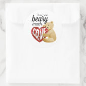 Niedliche Liebe, die du zu viel Walentin sagst Runder Aufkleber (Tasche)