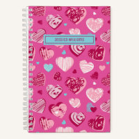 Niedliche Liebe Doodle Sweet Heart Pattern Pink