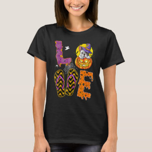 Niedliche Liebe Französisch Bulldog Halloween Pump T-Shirt